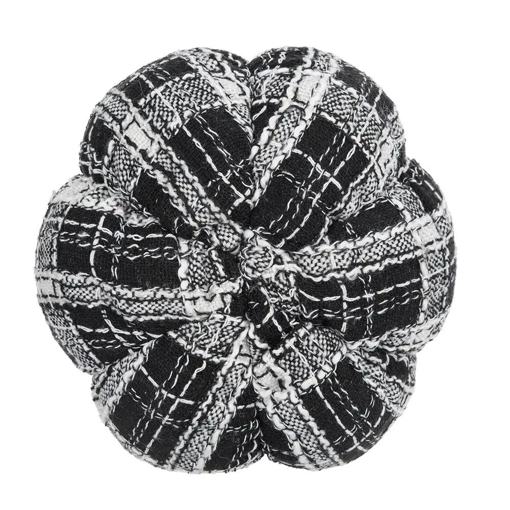 Light Plaid Pumpkin, For Holiday Halloween Decor - Black / White by Unique Piece Furniture