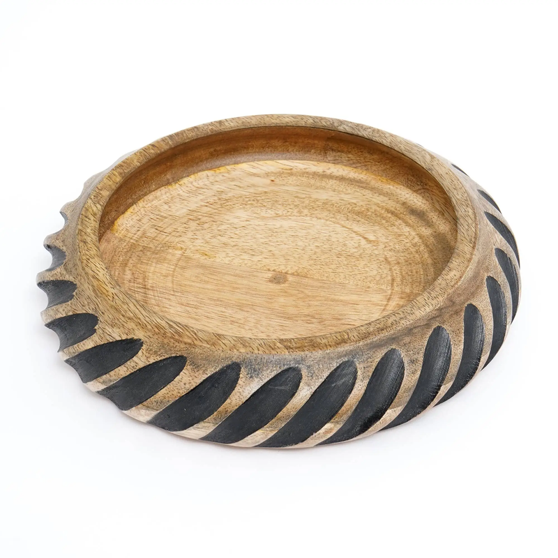 Handmade Wooden Bowl with Black Filler – Unique Artisan Craft by HouseOfZazla