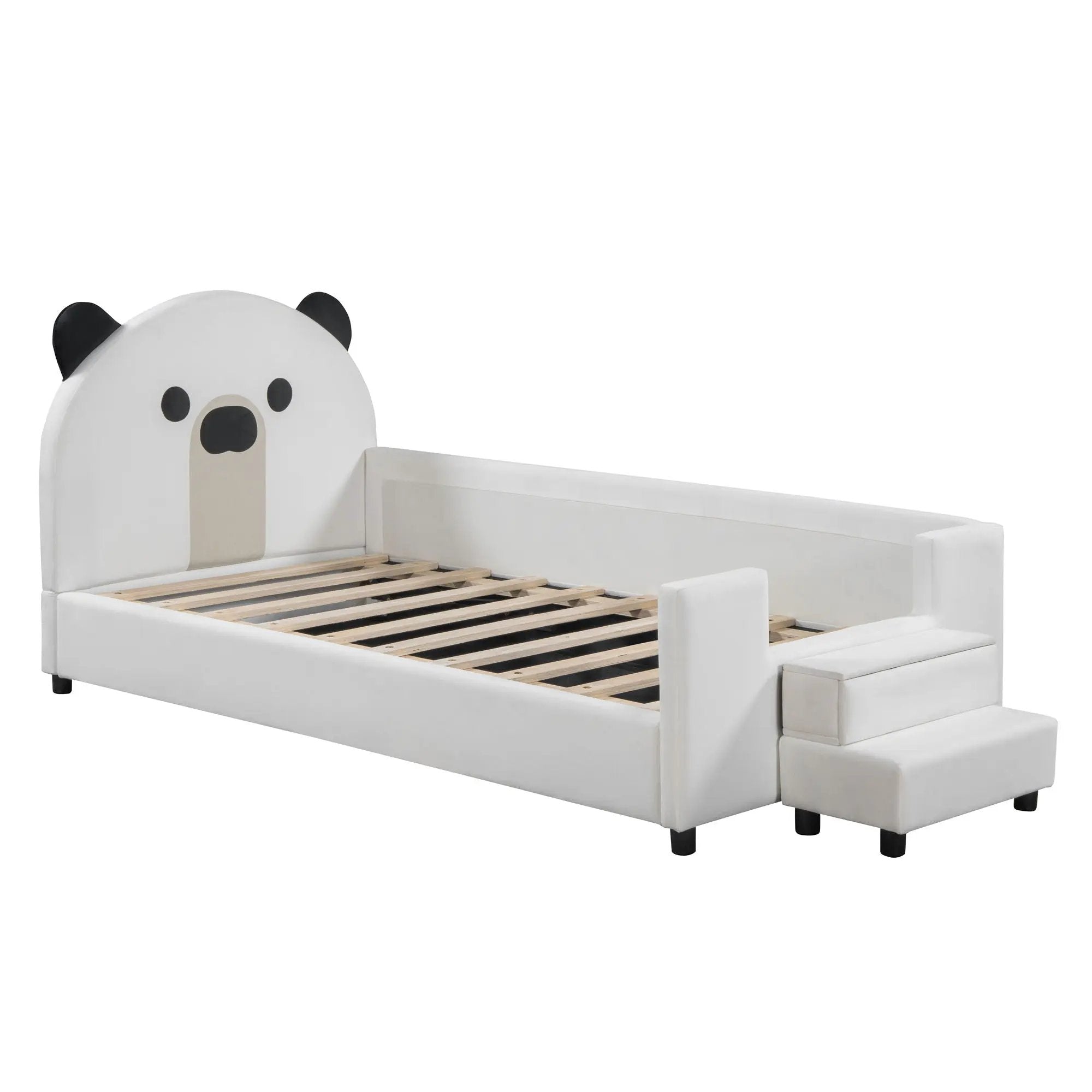 Upholstered Daybed With Bear Shaped Headboard, Hydraulic System And Breathable Fence by Unique Piece Furniture