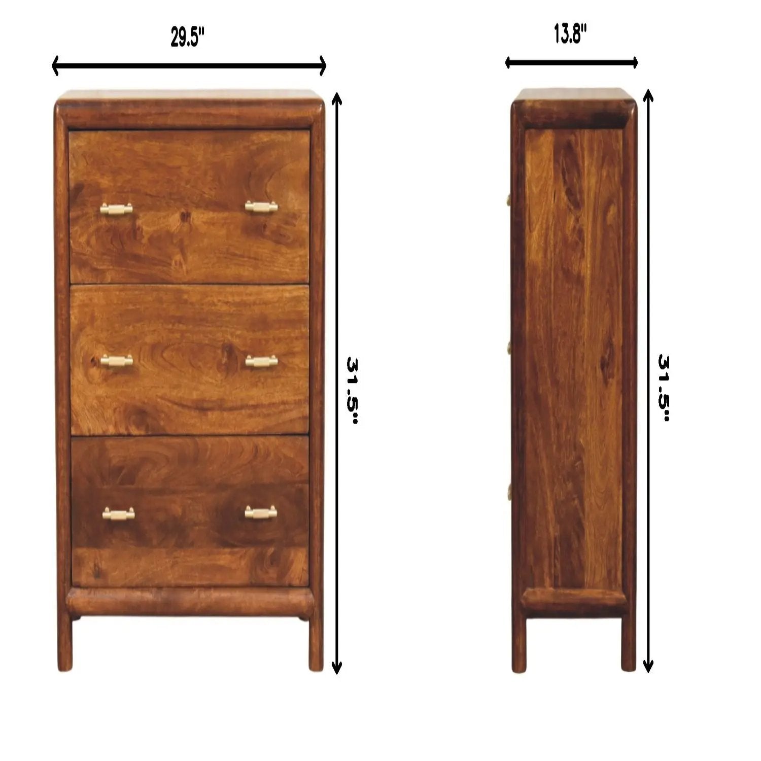 Regency - 3 Drawer Chest - Brown by HouseOfZazla