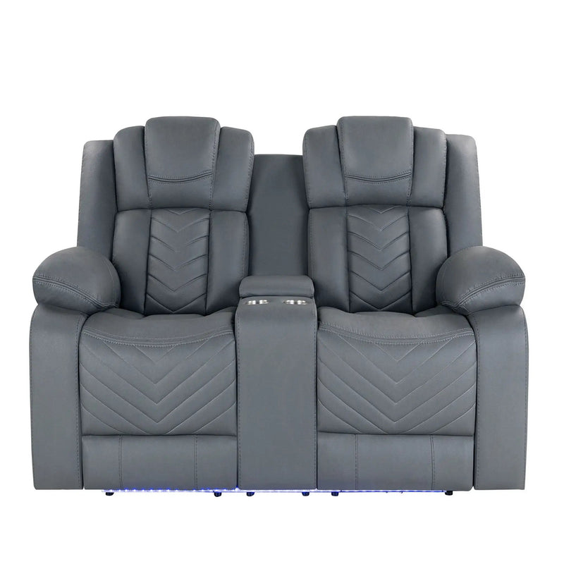 Raize - Power Living Room Set With Storage Console And Cup Holders by HouseOfZazla