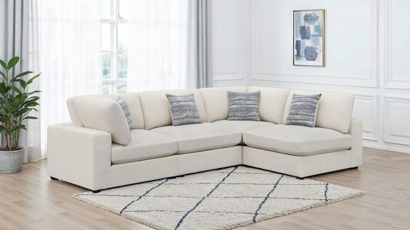 Serene 4-piece Upholstered Modular Sectional Sofa Beige by Unique Piece Furniture