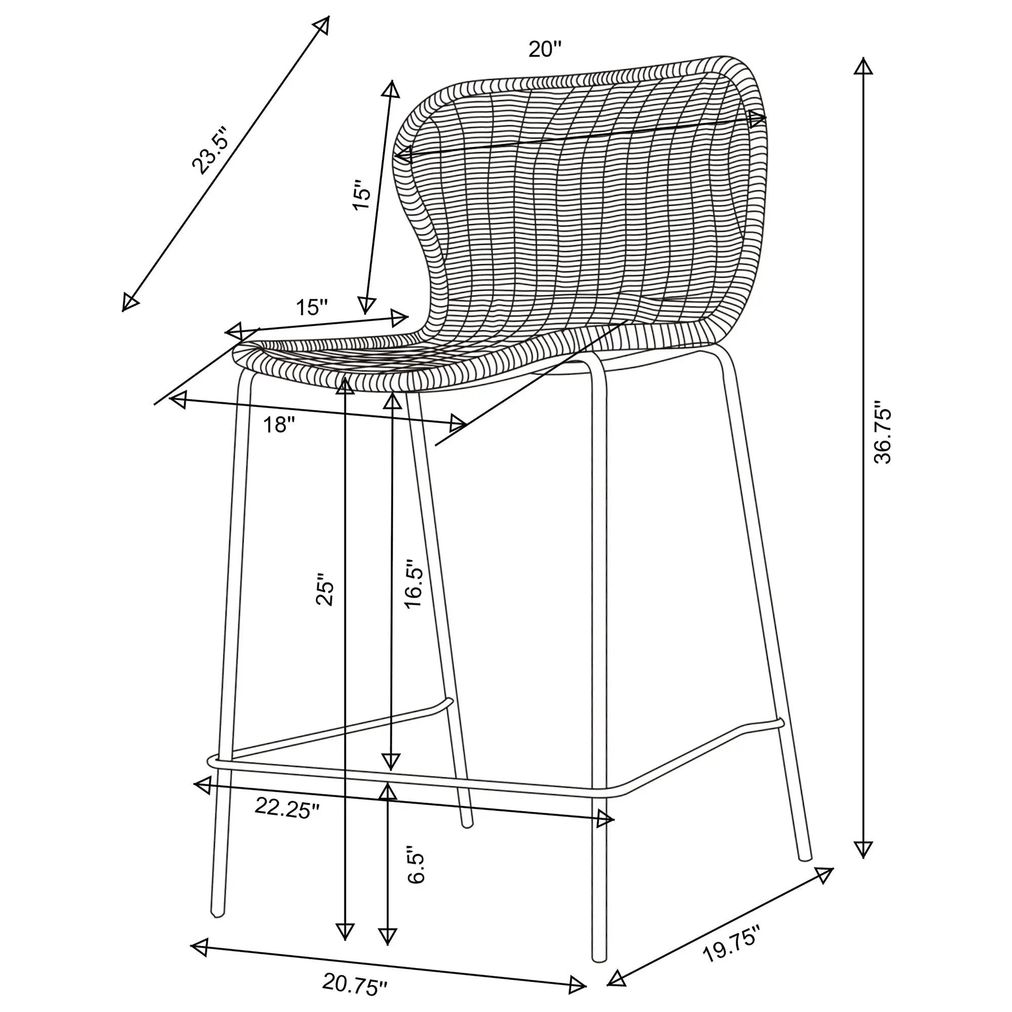 Mckinley - Counter Chair (Set of 2) Seat - Brown by HouseOfZazla