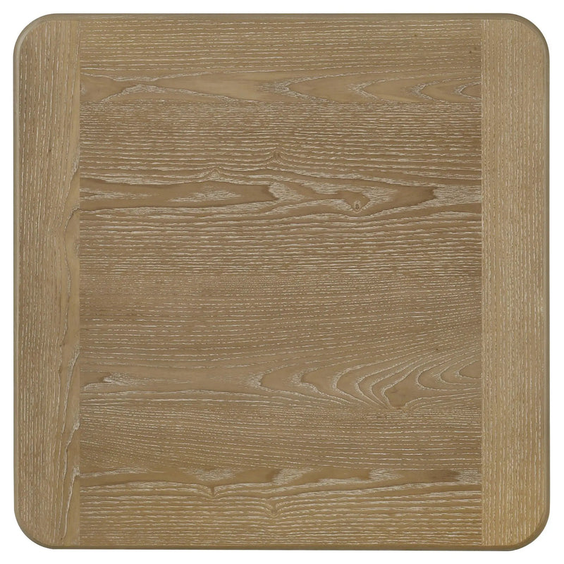 Adina Square Wood Side End Table Distressed Light Brown by Unique Piece Furniture