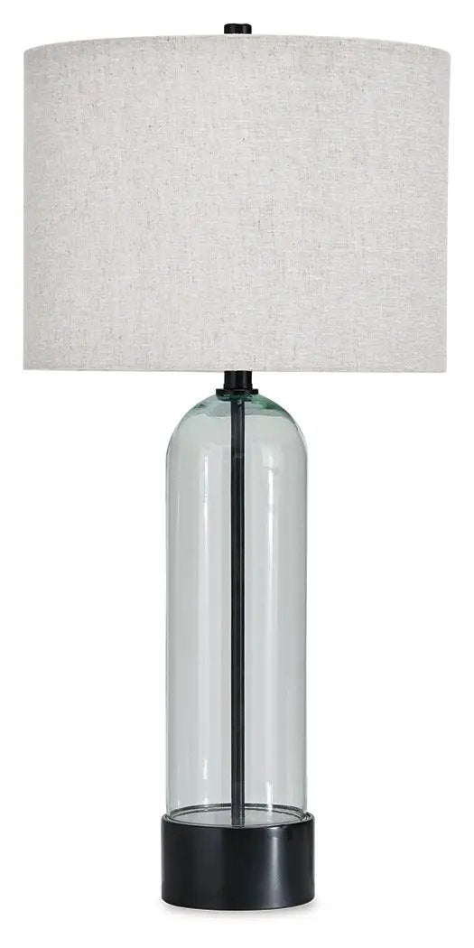 Kerrbrook - Glass Table Lamp - Clear / Black by Unique Piece Furniture