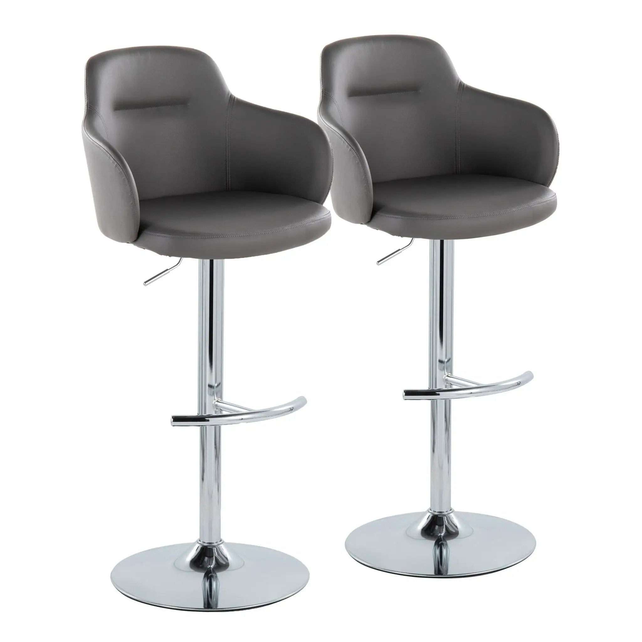Boyne - Contemporary Adjustable Barstool With Swivel & Rounded T Footrest (Set of 2) by Unique Piece Furniture