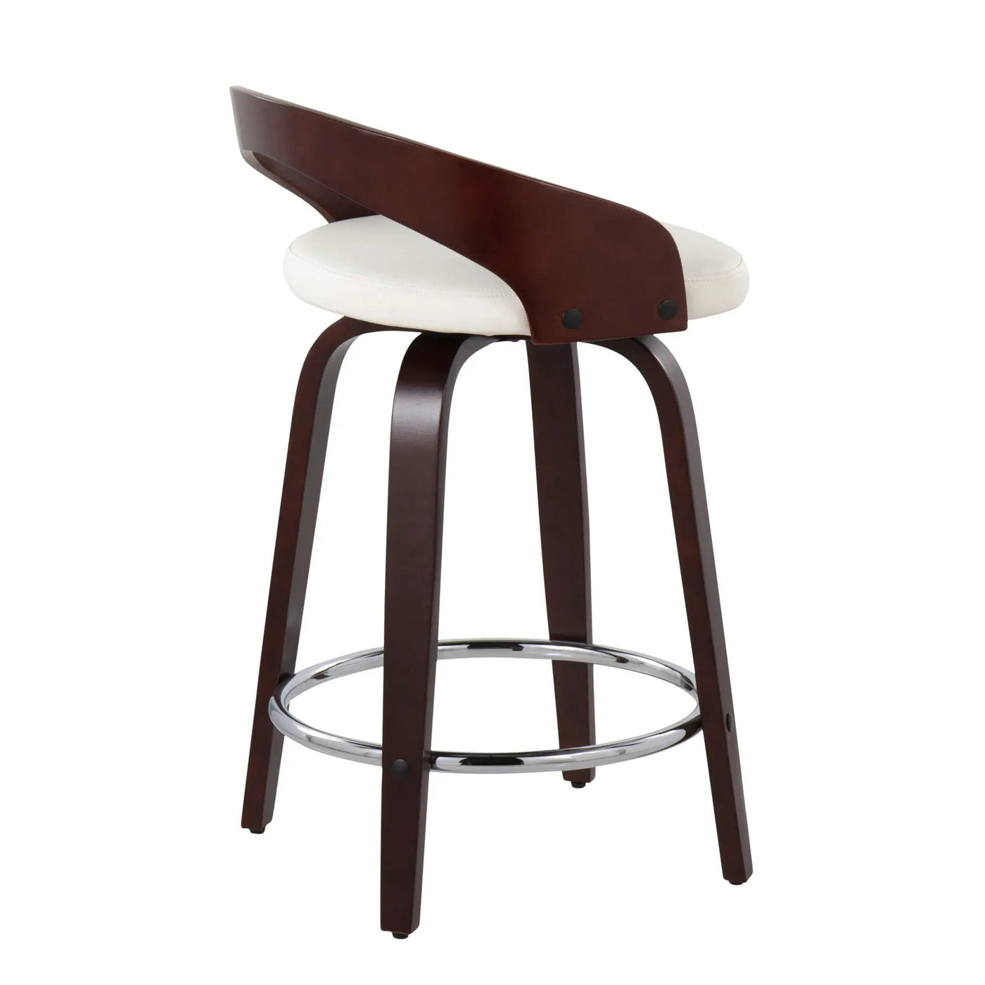 Grotto - Contemporary Fixed Height Counter Stool & Swivel With Round Footrest (Set of 2) by HouseOfZazla