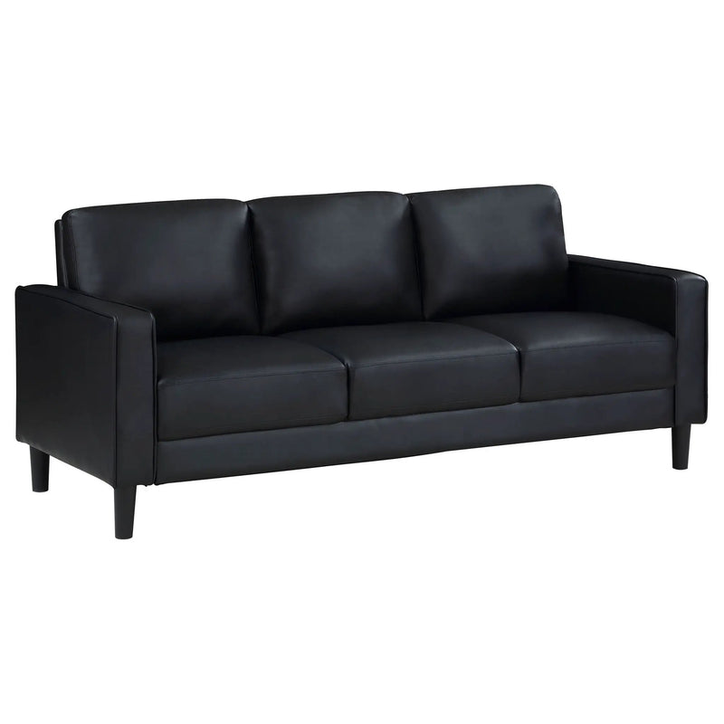 Ruth Upholstered Track Arm Sofa Black by Unique Piece Furniture