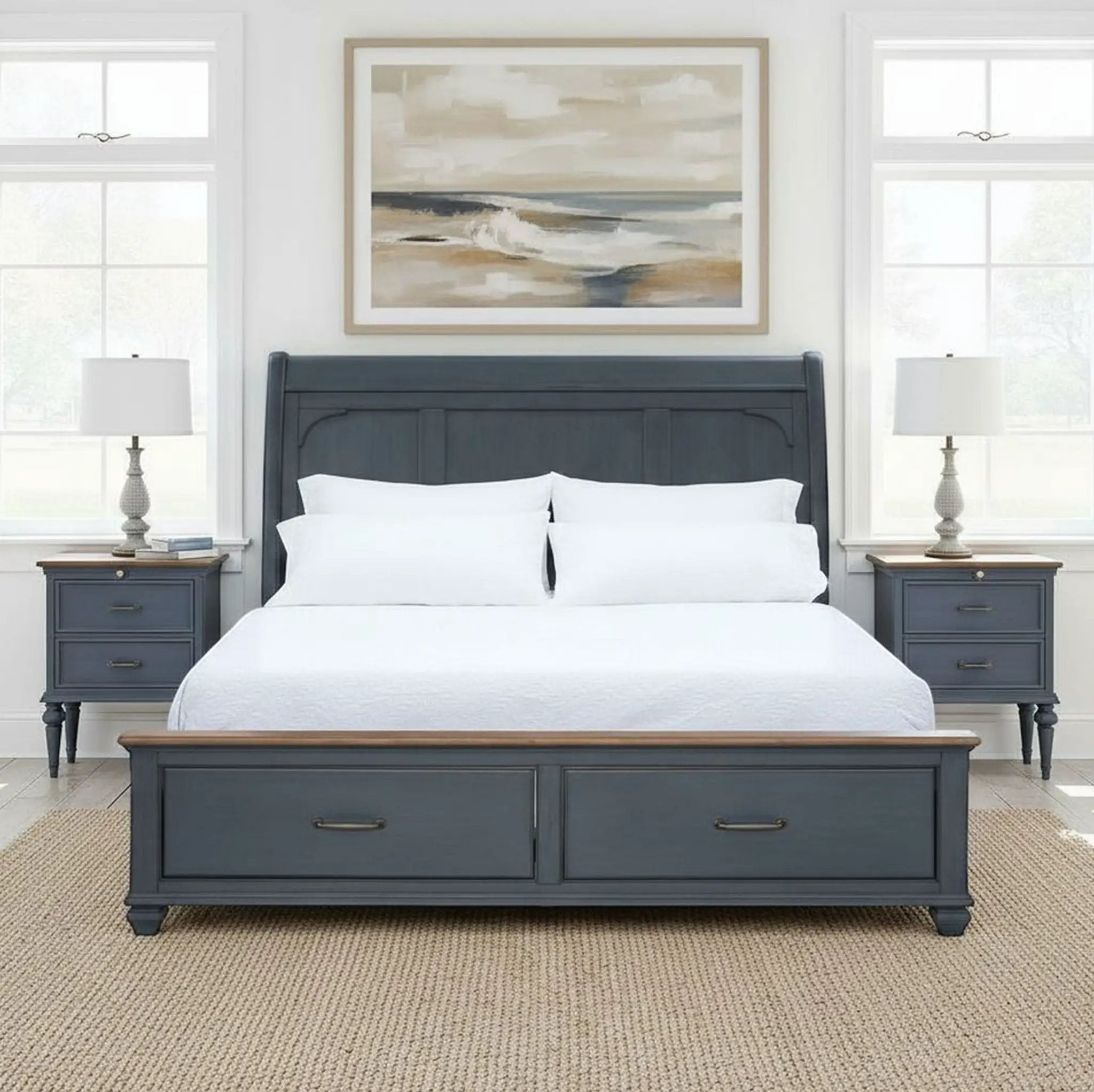 Sleigh Bed & USB Ports by Unique Piece Furniture