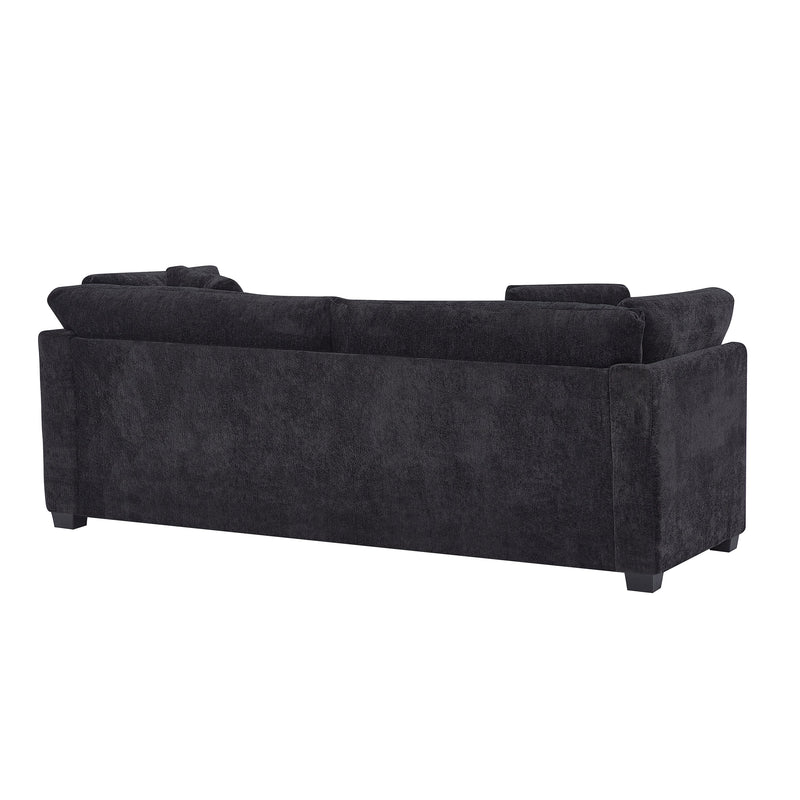 83.50" Modern Flared Arms Sofa (Black) by HouseOfZazla