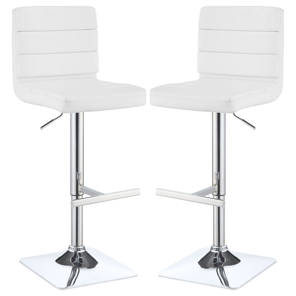 Fresco - Upholstered Adjustable Bar Stool (Set of 2) - White
