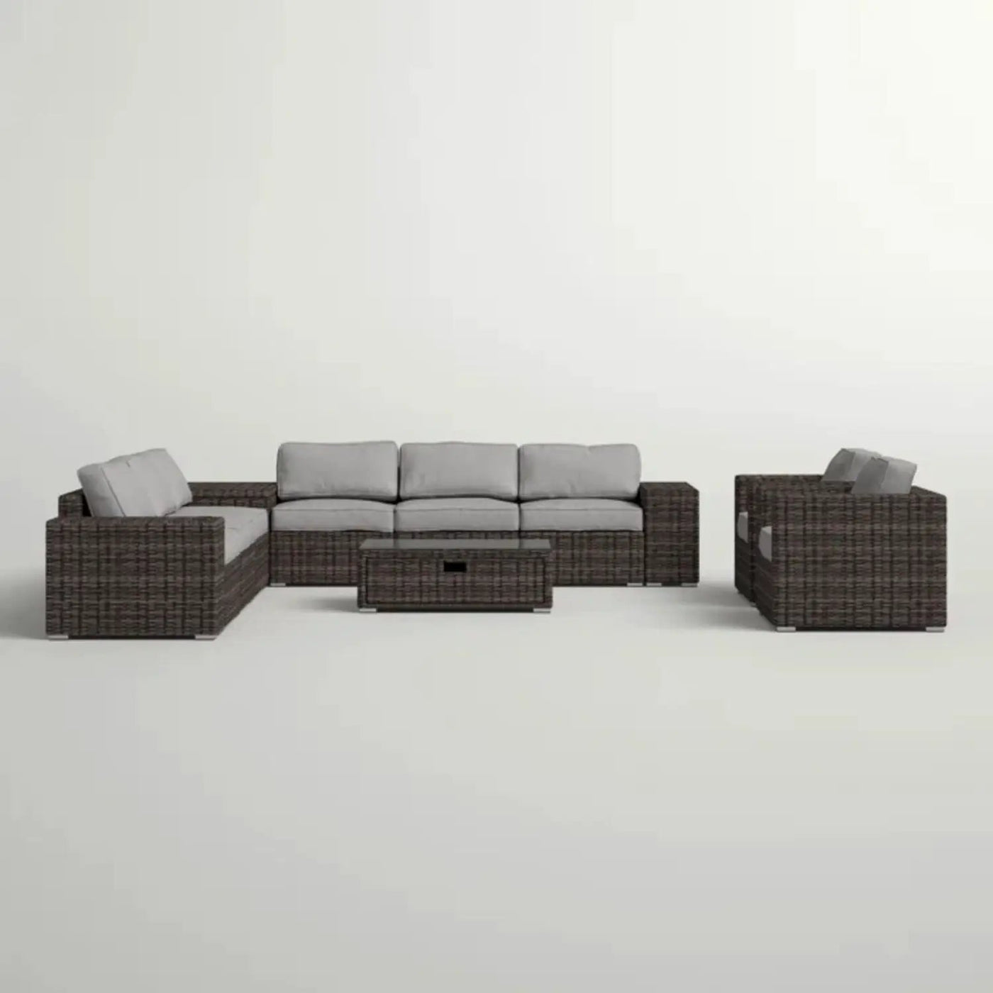 Stylish Rattan Wicker Person Seating Group With Premium Sunbrella Cushions Perfect For Outdoor Entertaining by Unique Piece Furniture