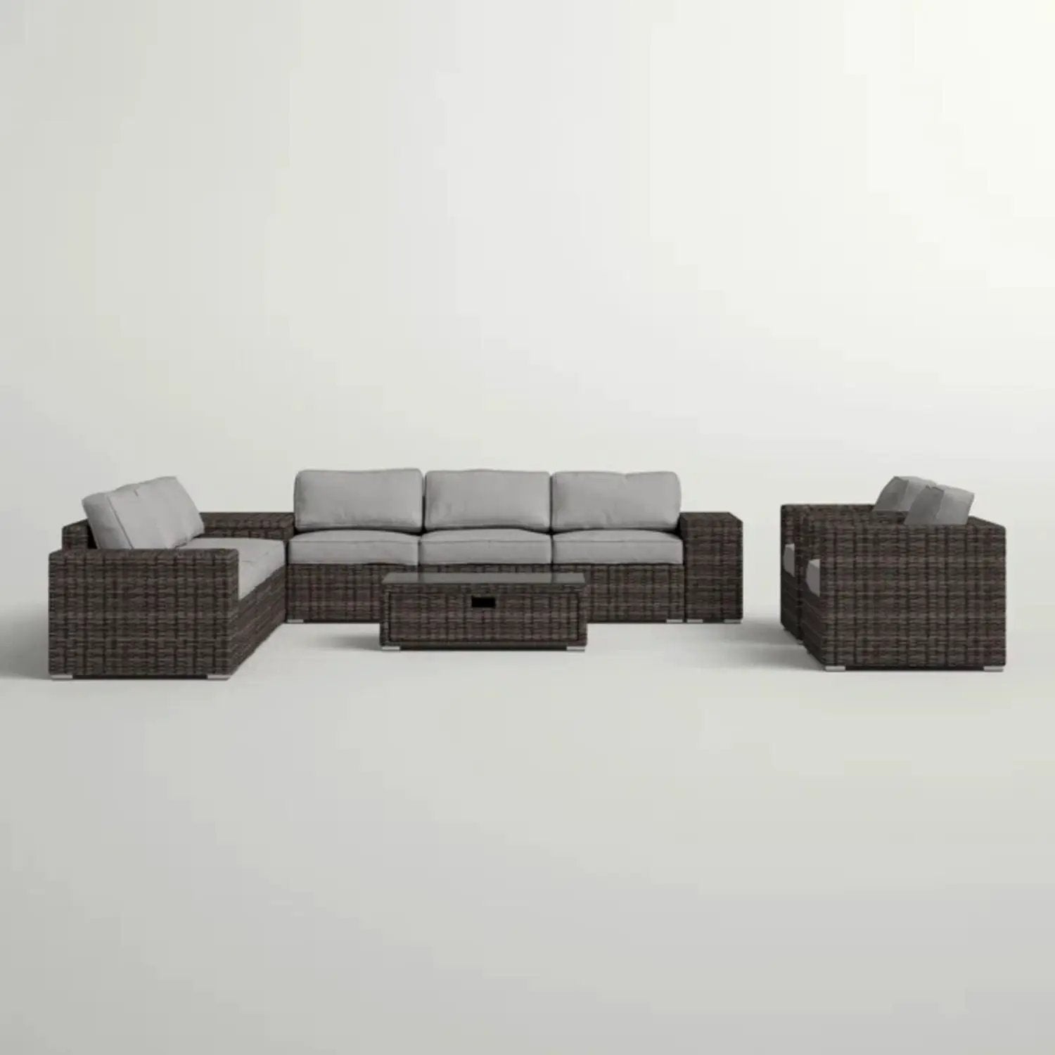 Stylish Rattan Wicker Person Seating Group With Premium Sunbrella Cushions Perfect For Outdoor Entertaining by Unique Piece Furniture