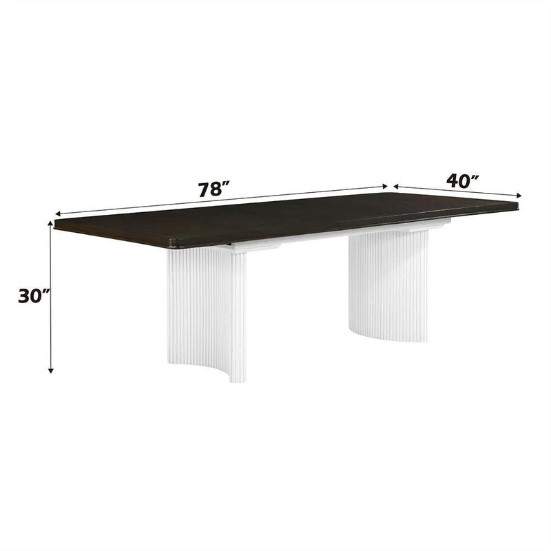 Carena - Dining Table With Leaf - White & Brown by Unique Piece Furniture
