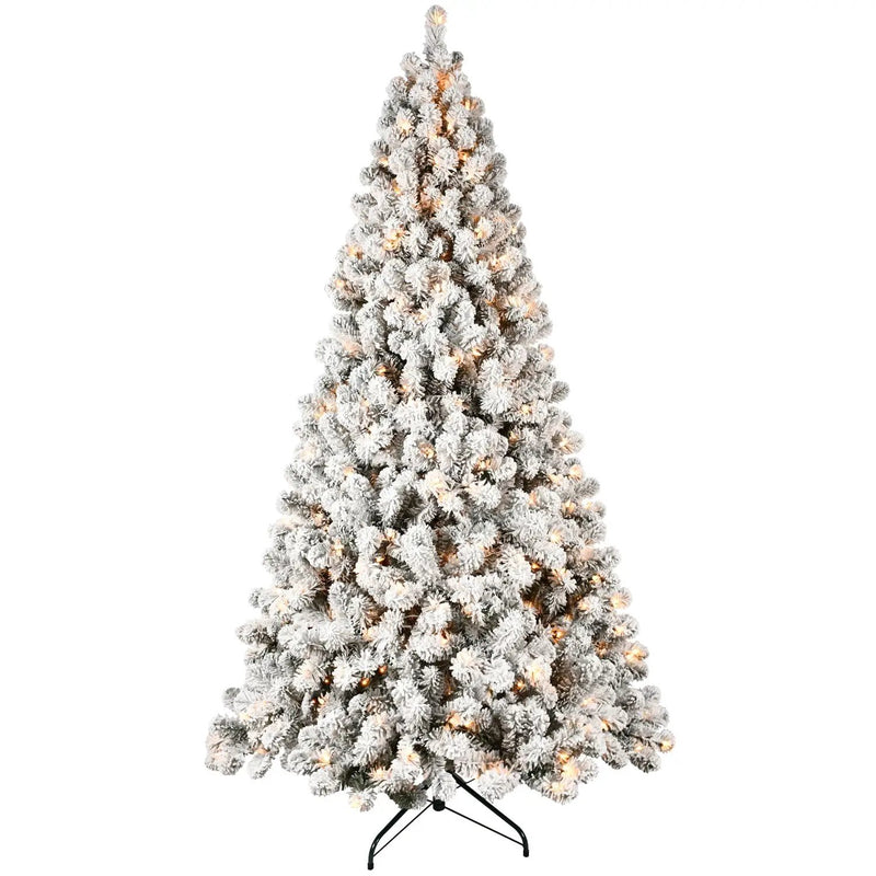 6ft Flocked Pre-Lit Christmas Tree with 300 UL Warm Lights by HouseOfZazla