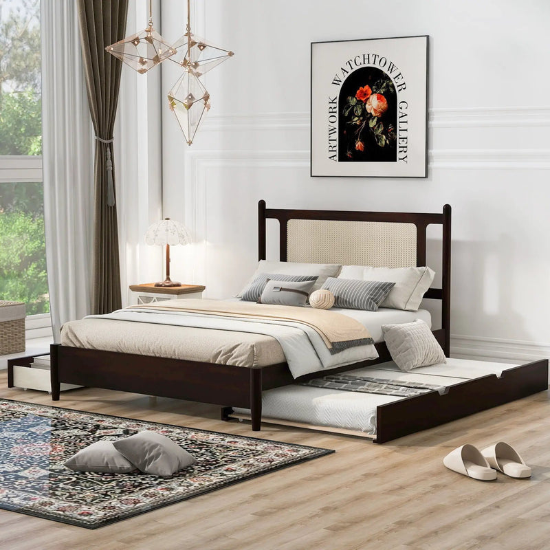 Platform Bed With 2 Big Drawers & Trundle by HouseOfZazla