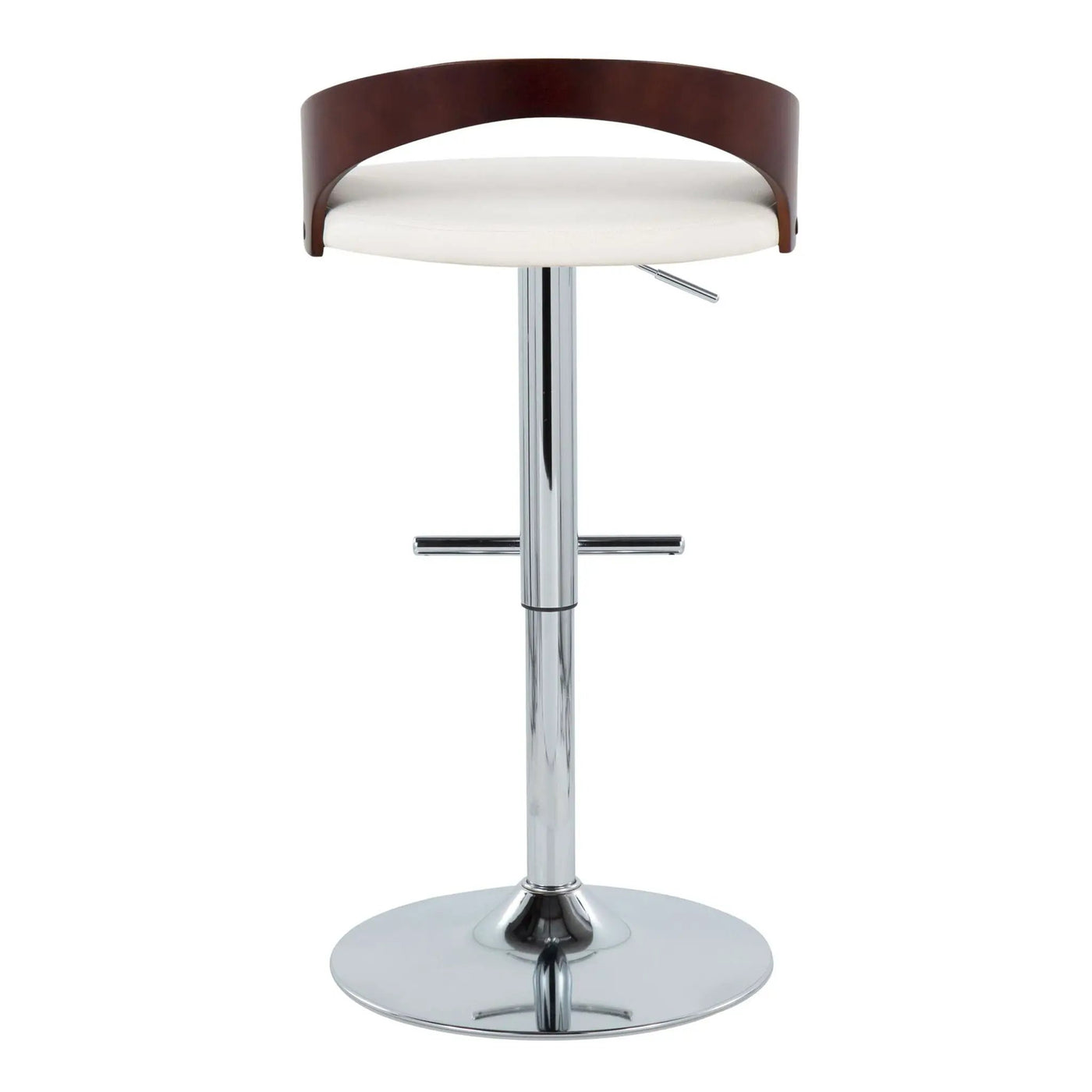 Grotto - Contemporary Adjustable Height Barstool With Swivel With Straight T Footrest (Set of 2) by HouseOfZazla