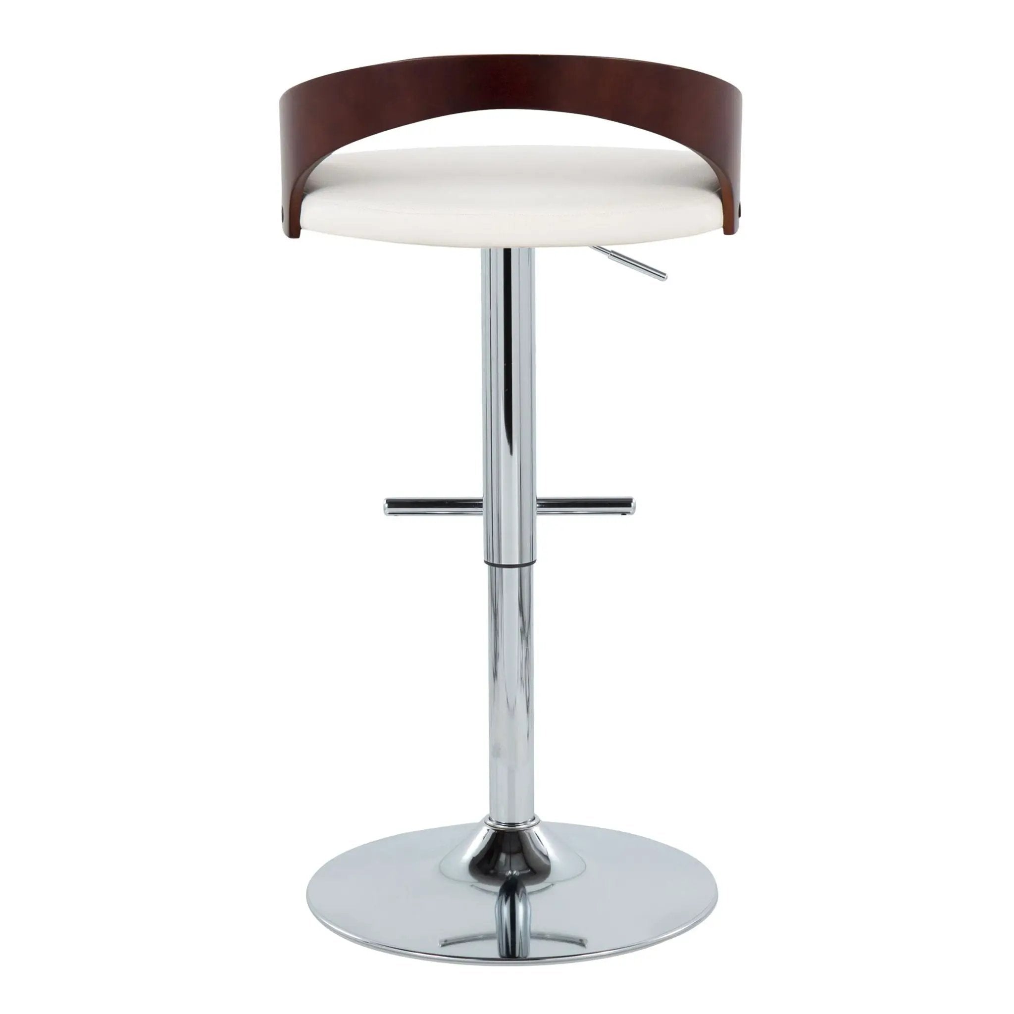 Grotto - Contemporary Adjustable Height Barstool With Swivel With Straight T Footrest (Set of 2) by Unique Piece Furniture