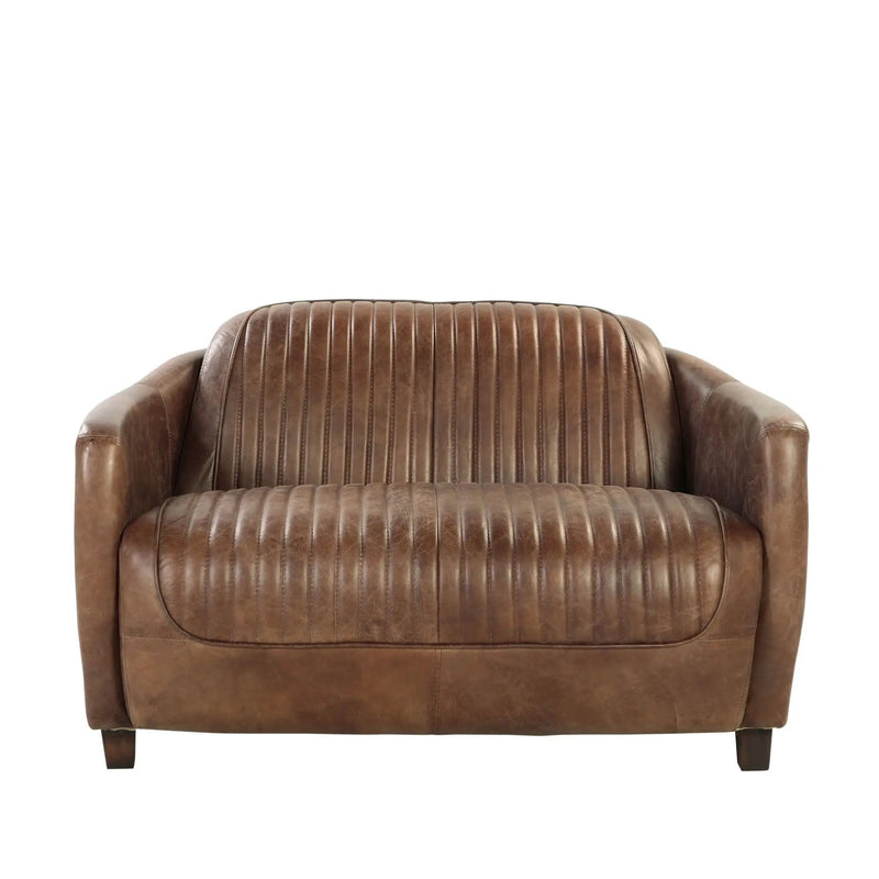 Brancaster - Grain Leather Loveseat - Brown by Unique Piece Furniture