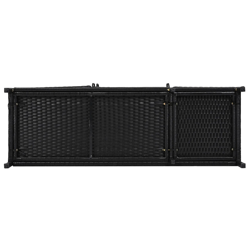 K&K 47.5"W Wicker Outdoor Storage Cabinet with Tempered Glass Top by HouseOfZazla
