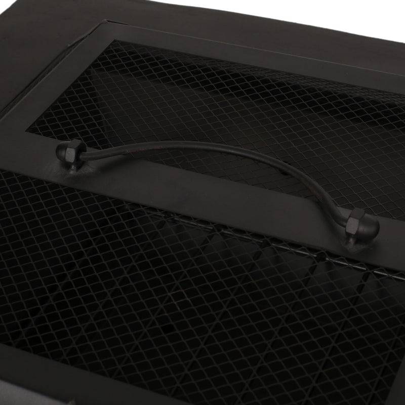 Outdoor Square MGO Wood Burning Fire Pit - Dark Gray by HouseOfZazla