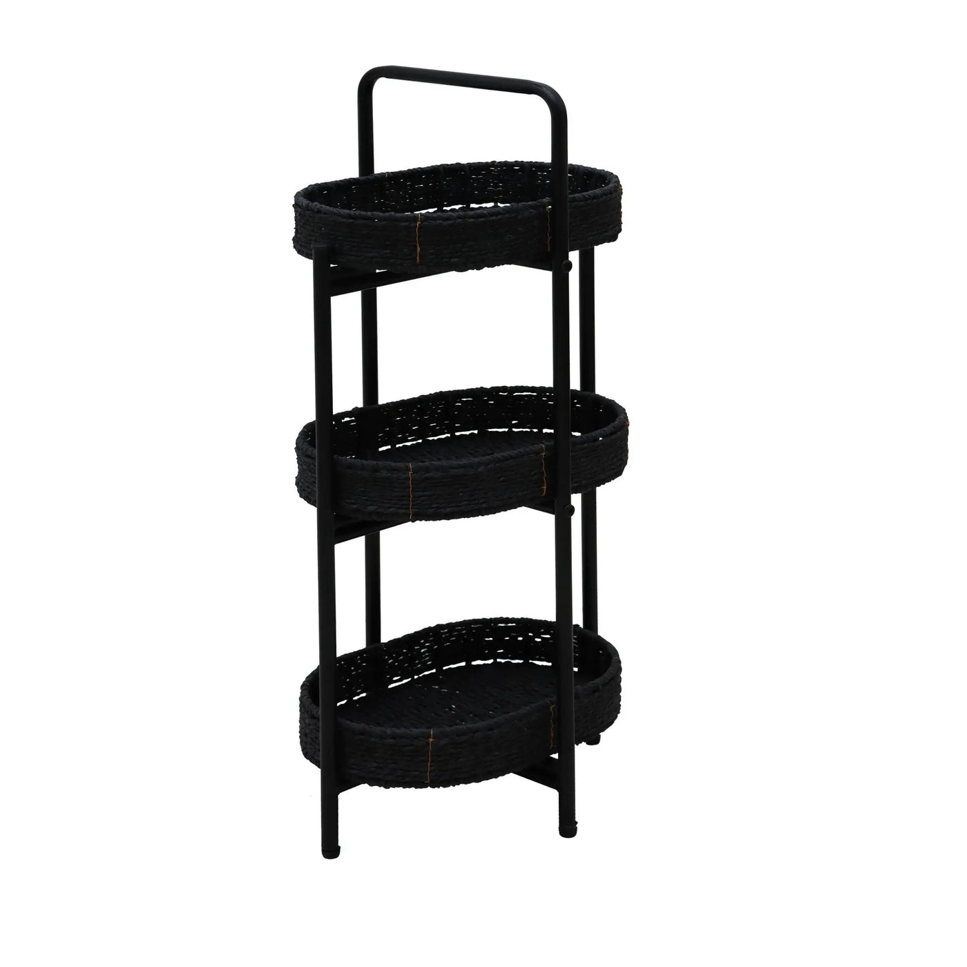 Modern 3 Tier Handwoven Side Table With Oval Organizer by HouseOfZazla