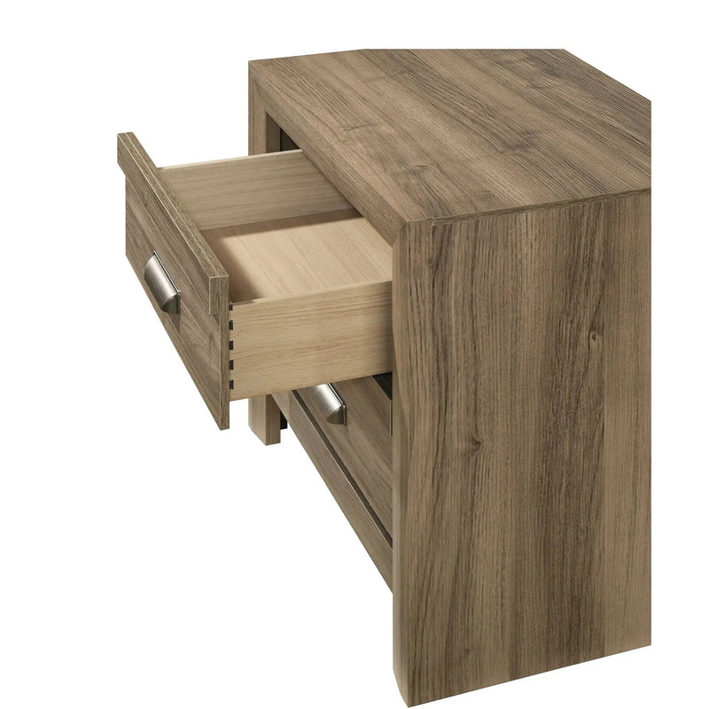 2 Drawer Nightstand With Pulls, Bedroom Furniture - Light Brown by Unique Piece Furniture