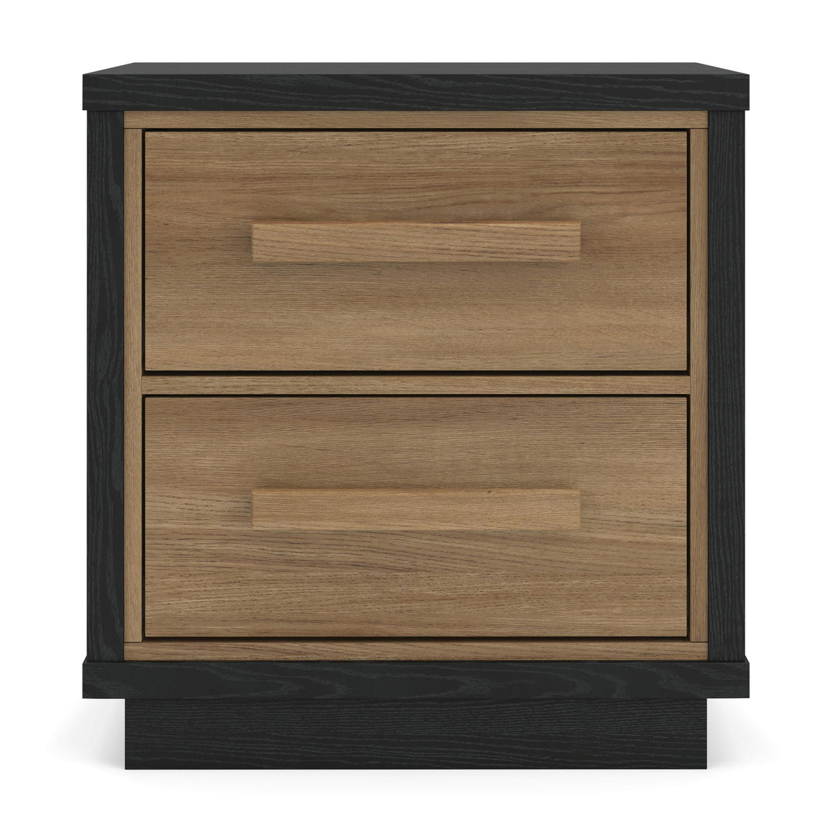 Kozmour - Two Drawer Night Stand - Black / Brown, photo 7 of 7