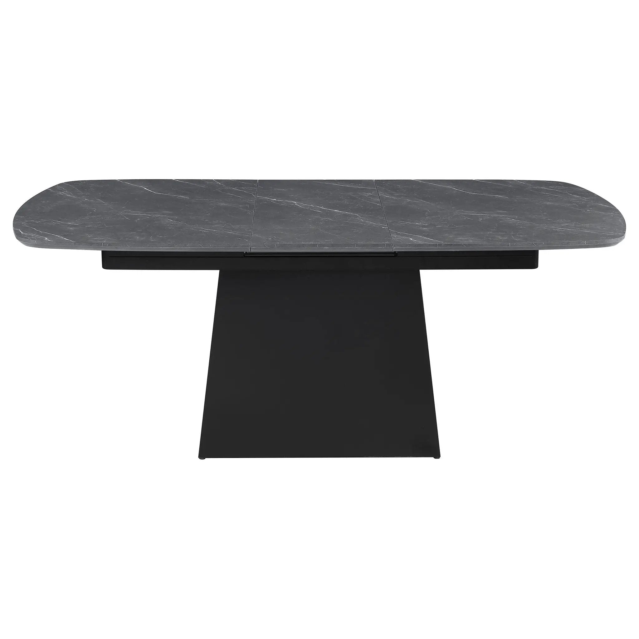 Potero 73-inch Faux Marble Extension Leaf Dining Table Black by Unique Piece Furniture