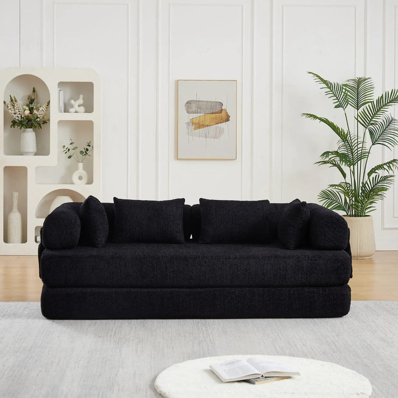 Convertible Sleeper Sofa Bed With Cylindrical Pillow by HouseOfZazla