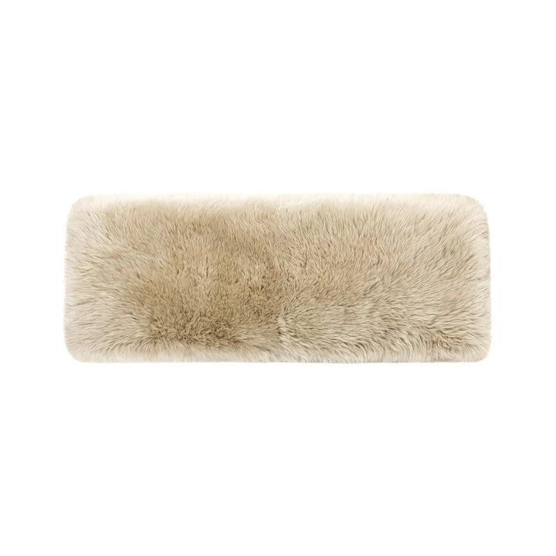 Leda - Sheepskin Fur Rectangular Accent Bench - Natural Blonde by HouseOfZazla