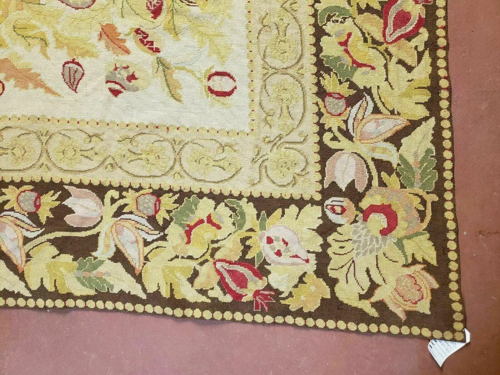 9' X 11' Handmade Chinese Needlepoint Wool Floral Rug Carpet Rose Garden Chic by Jewel Rugs