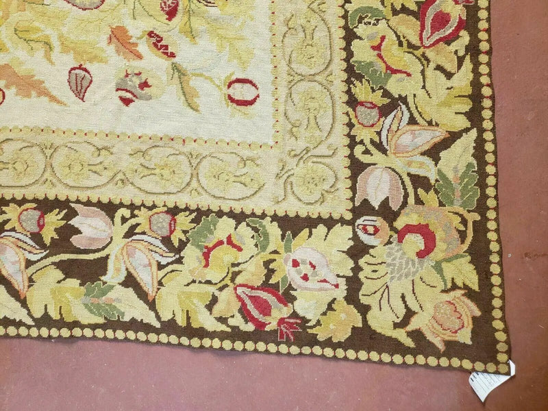 9' X 11' Handmade Chinese Needlepoint Wool Floral Rug Carpet Rose Garden Chic by Jewel Rugs