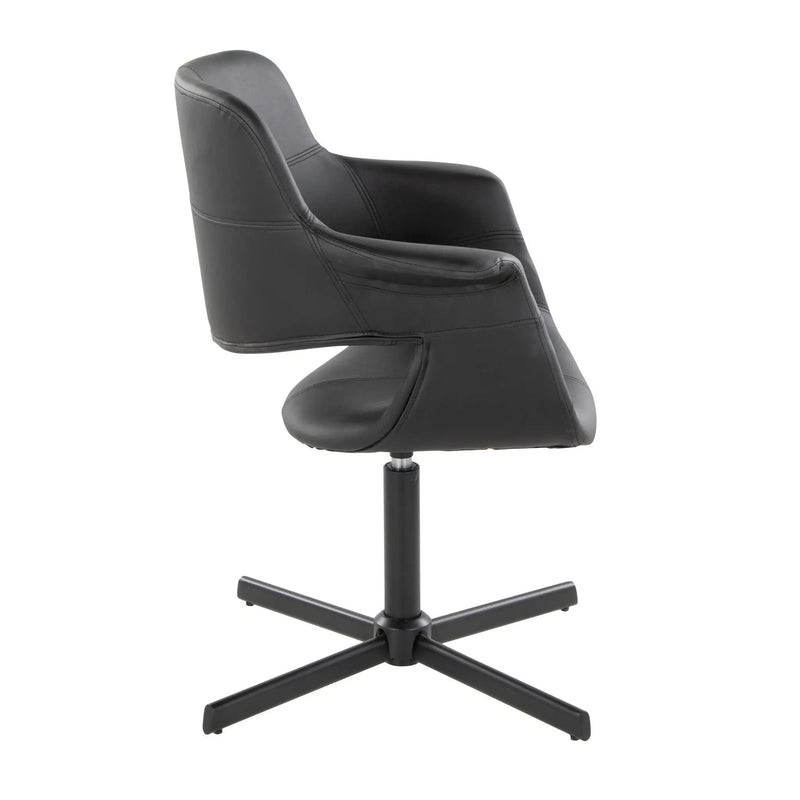 Vintage Flair - Mid-Century Modern Swivel Chair With X - Pedestal - Black by Unique Piece Furniture