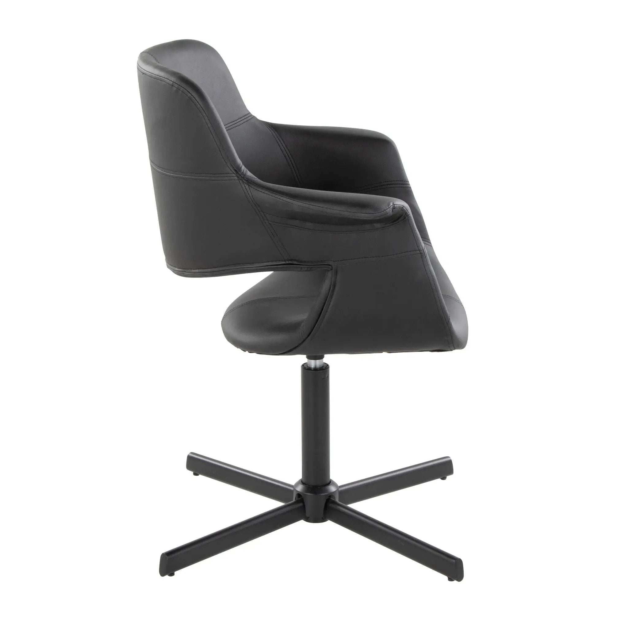 Vintage Flair - Mid-Century Modern Swivel Chair With X - Pedestal - Black by HouseOfZazla