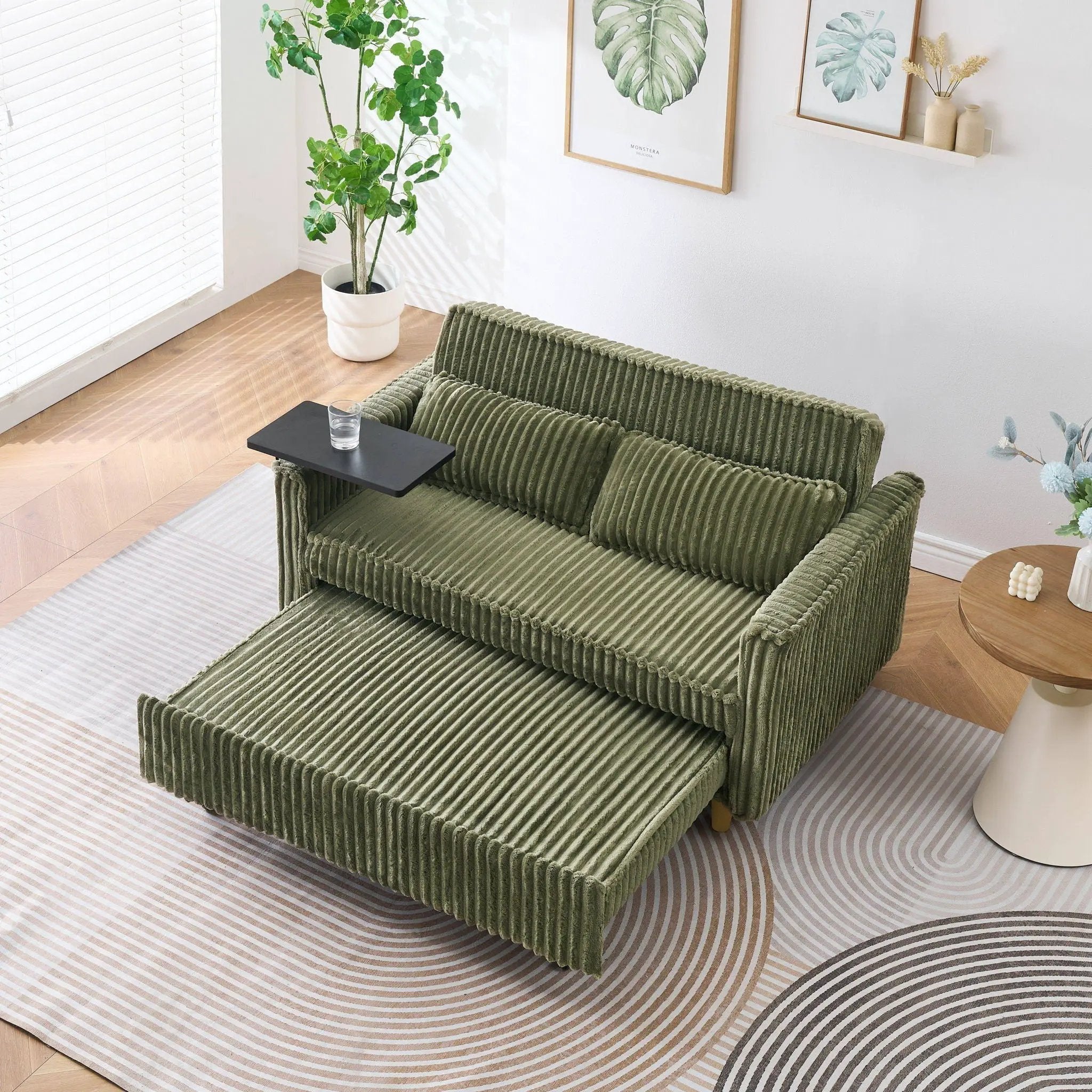 Pull Out Sofa With Movable Tabletop And USB Ports by HouseOfZazla