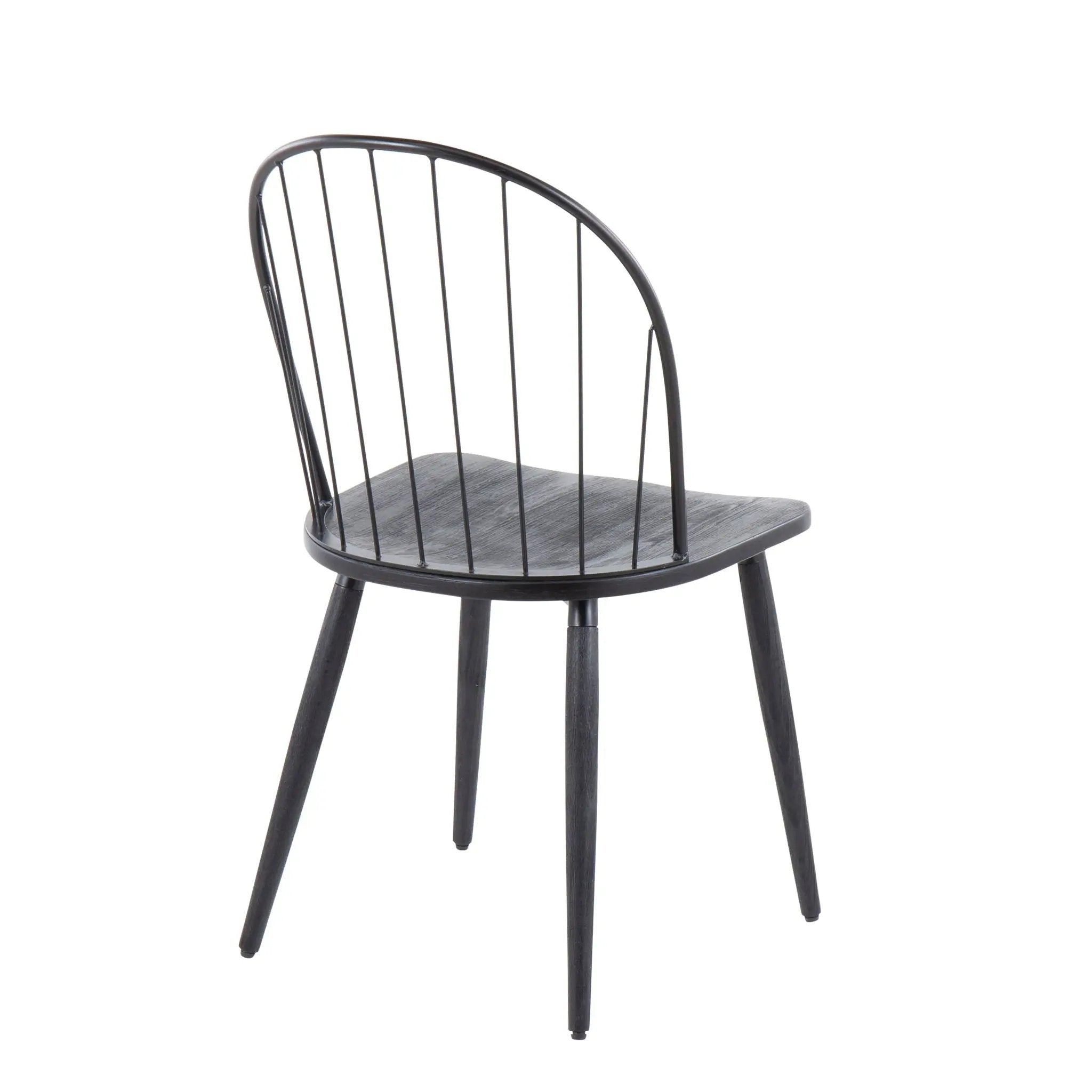 Riley - Industrial High Back Armless Chair (Set of 2) - Black by Unique Piece Furniture
