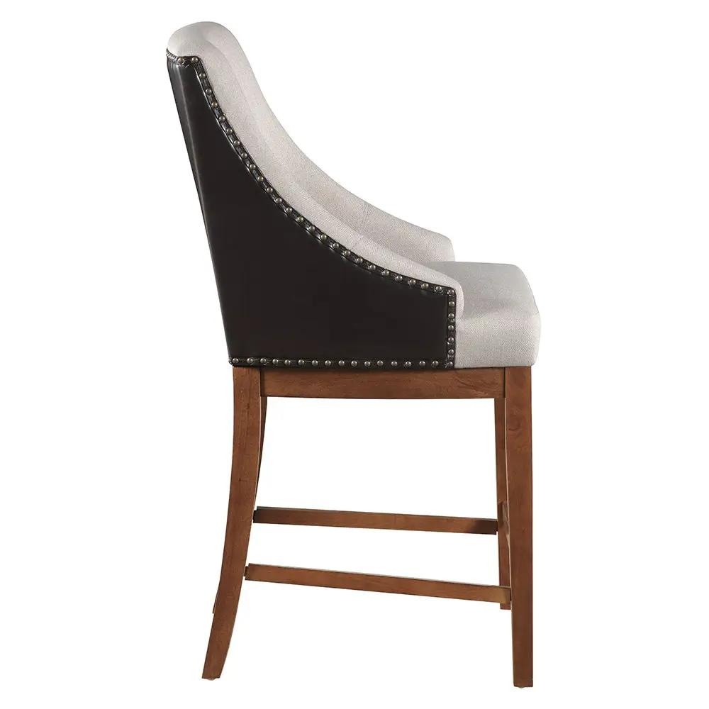 Gilsea - Counter Height Chair (Set of 2) - Fabric, Brown Synthetic Leather & Brown by Unique Piece Furniture