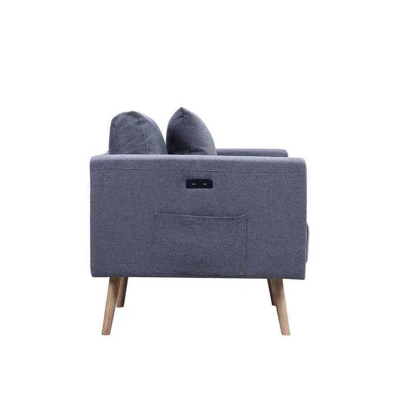 Easton - Fabric Living Room Set With USB Charging Ports Pockets And Pillows (Set of 2) by Unique Piece Furniture
