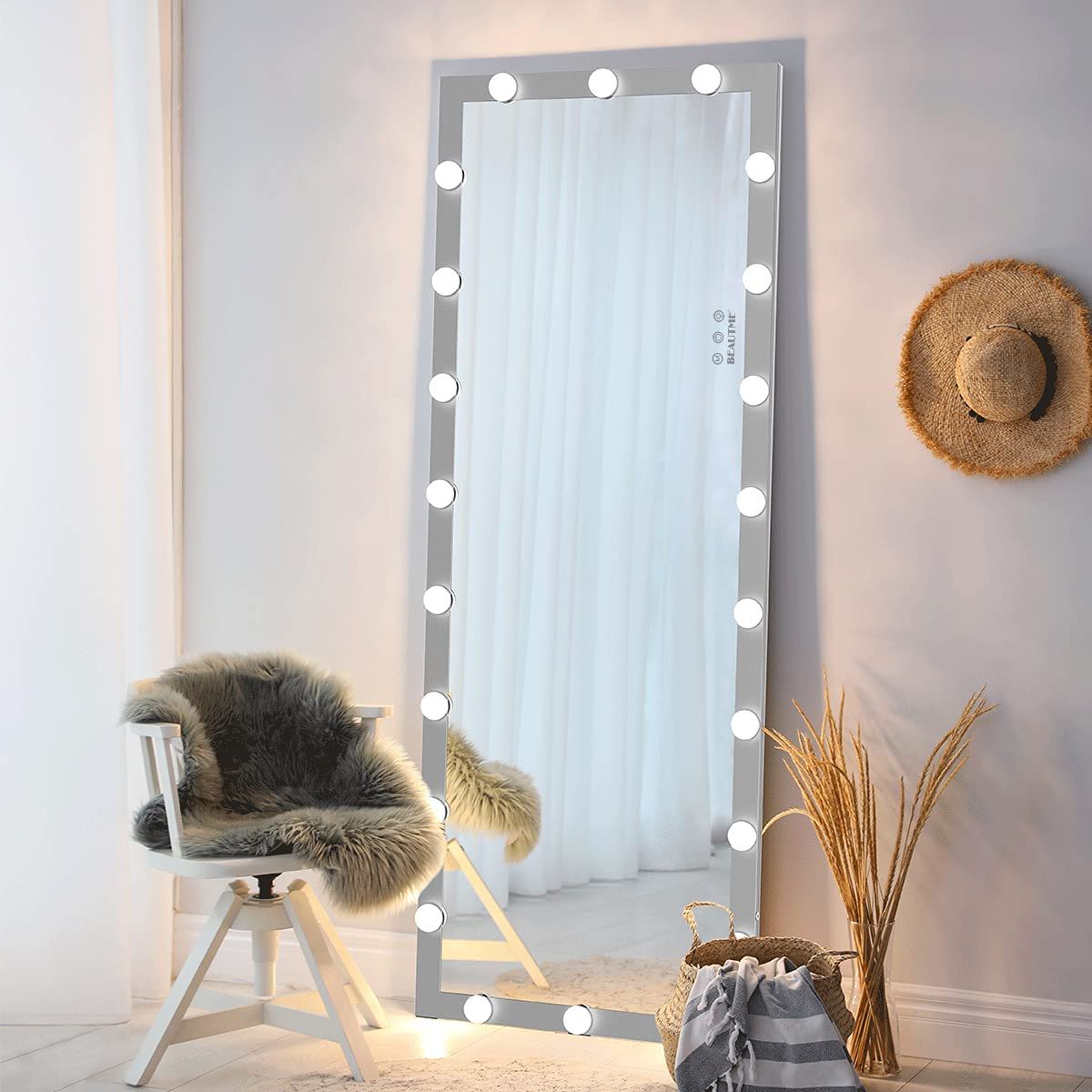 Full Length Mirror with Lights and Touch Control – Pearl Silver, Black, or Pink, photo 39 of 40