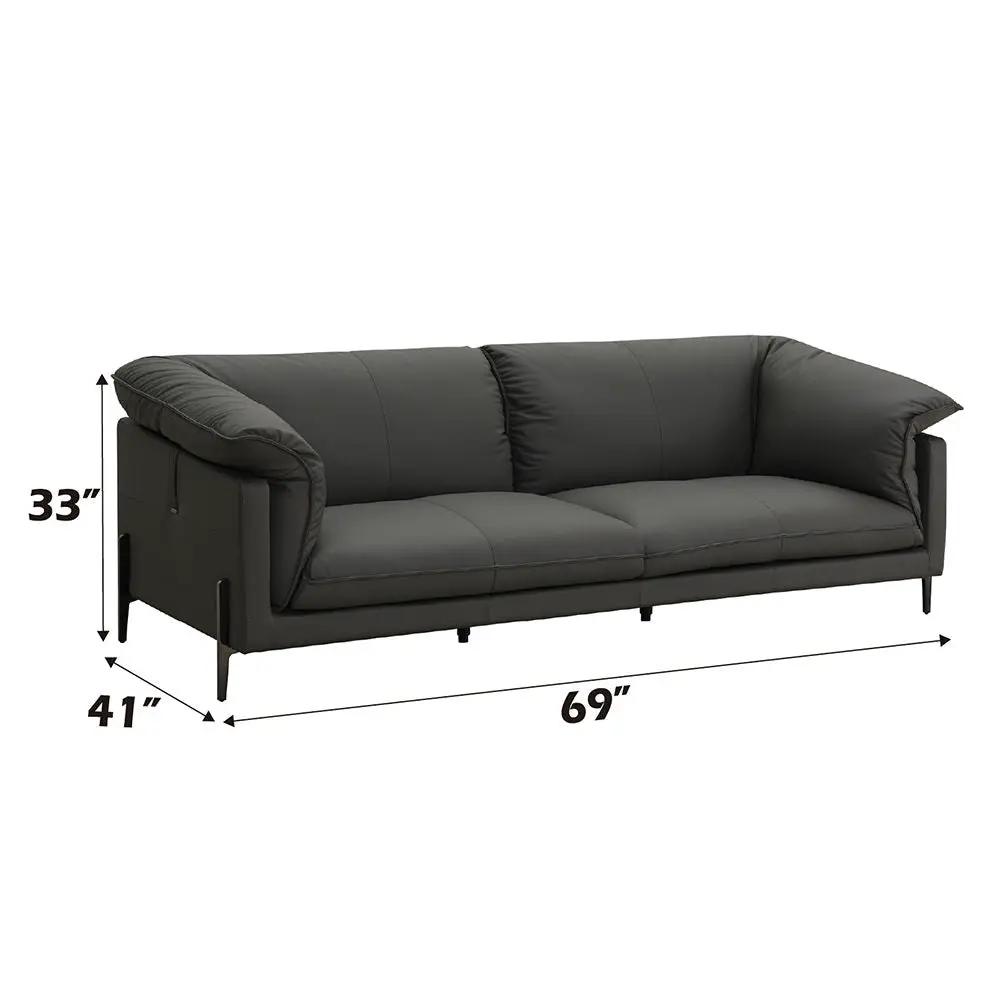 Tadi - Loveseat - Black Top Grain Leather by Unique Piece Furniture