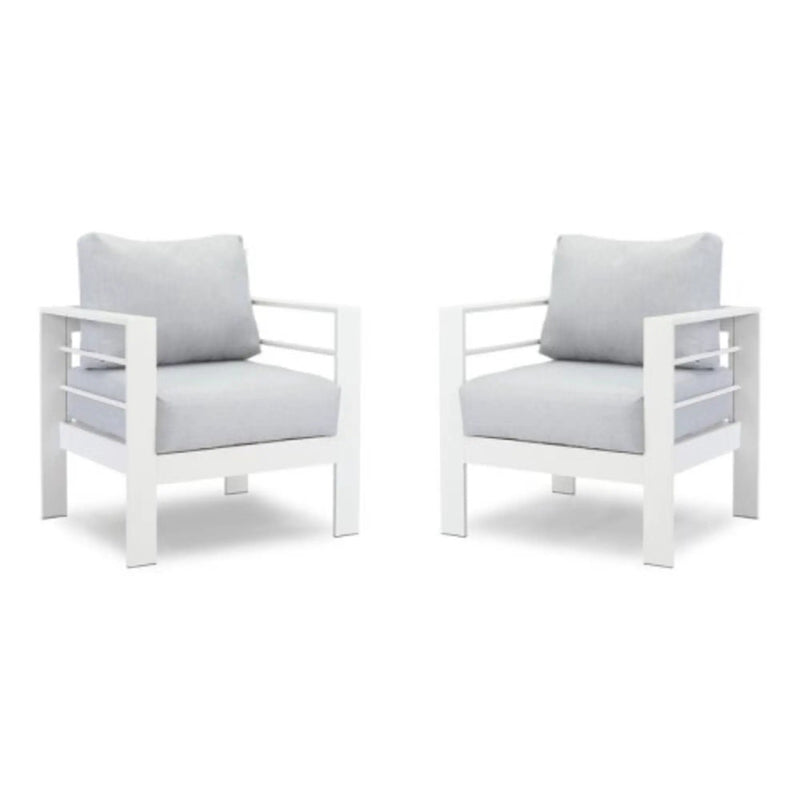 Modern All-Weather Patio Armchairs & Thick Cushions (Set of 2) by HouseOfZazla
