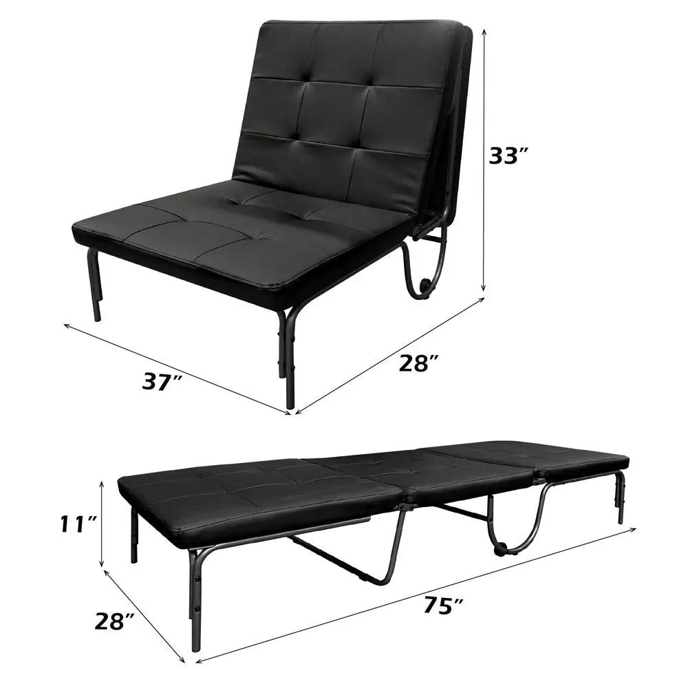 Senon - Adjustable Chair Futon - Silver & Black by Unique Piece Furniture