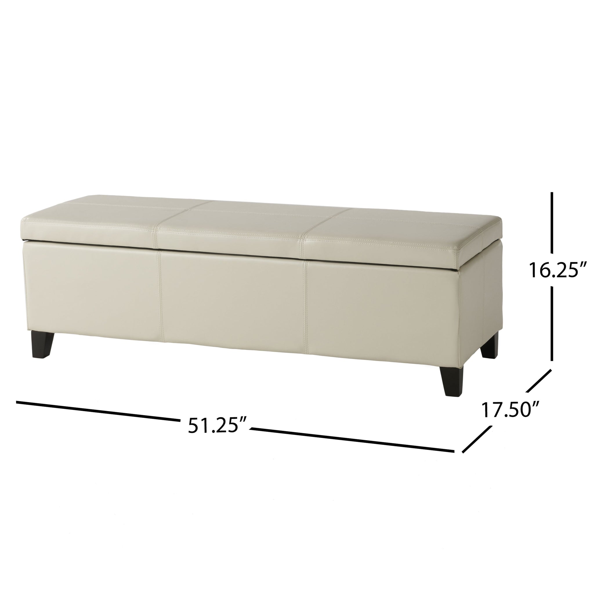 Upholstered PU Leather Storage Ottoman with Solid Wooden Legs by HouseOfZazla