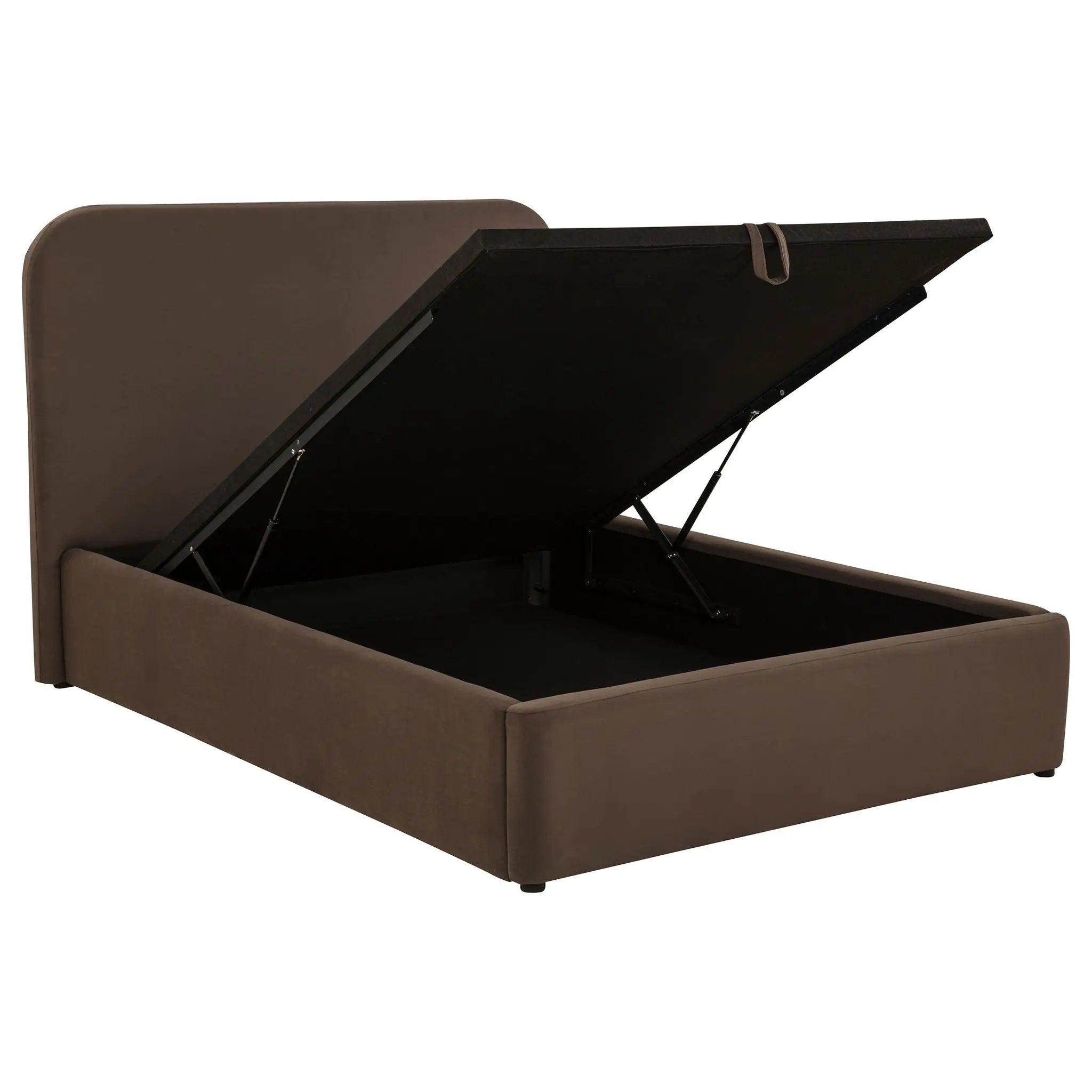 Anders Upholstered Full Storage Lift Platform Bed Chocolate by Unique Piece Furniture