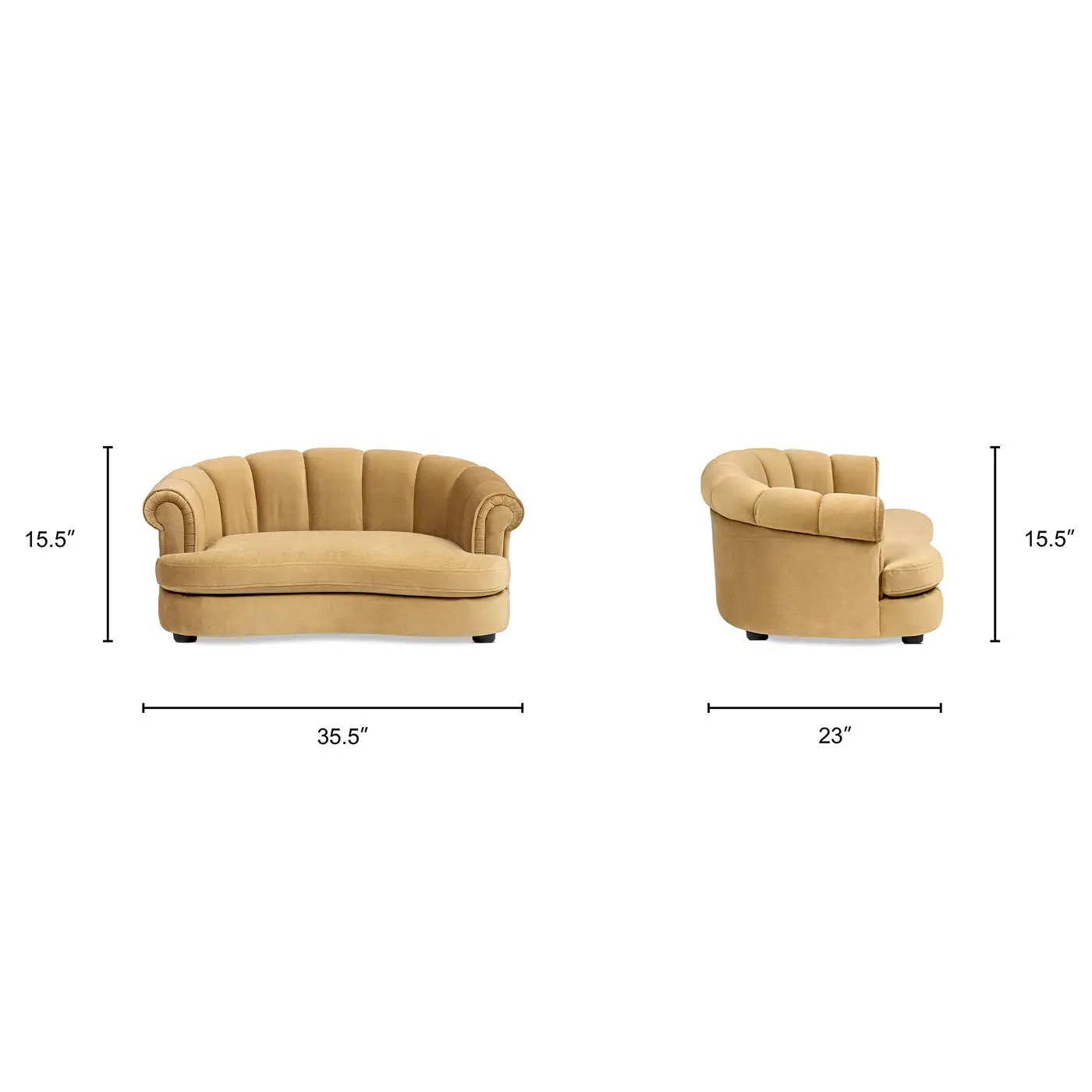 Halle 35.5" Rolled Arm Channel-Tufted Dog Sofa Bed by HouseOfZazla