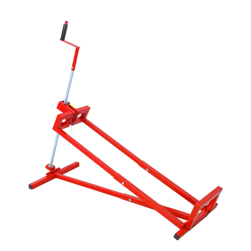 Heavy Duty Steel Riding Mower Lift, 880 Lbs Lawn Mower Lift Jack, Foldable Lawn Tractor Lift, Telescopic Maintenance Jack with Manual & Power Tool Handle for Lawn Mowers and Garden Tractors