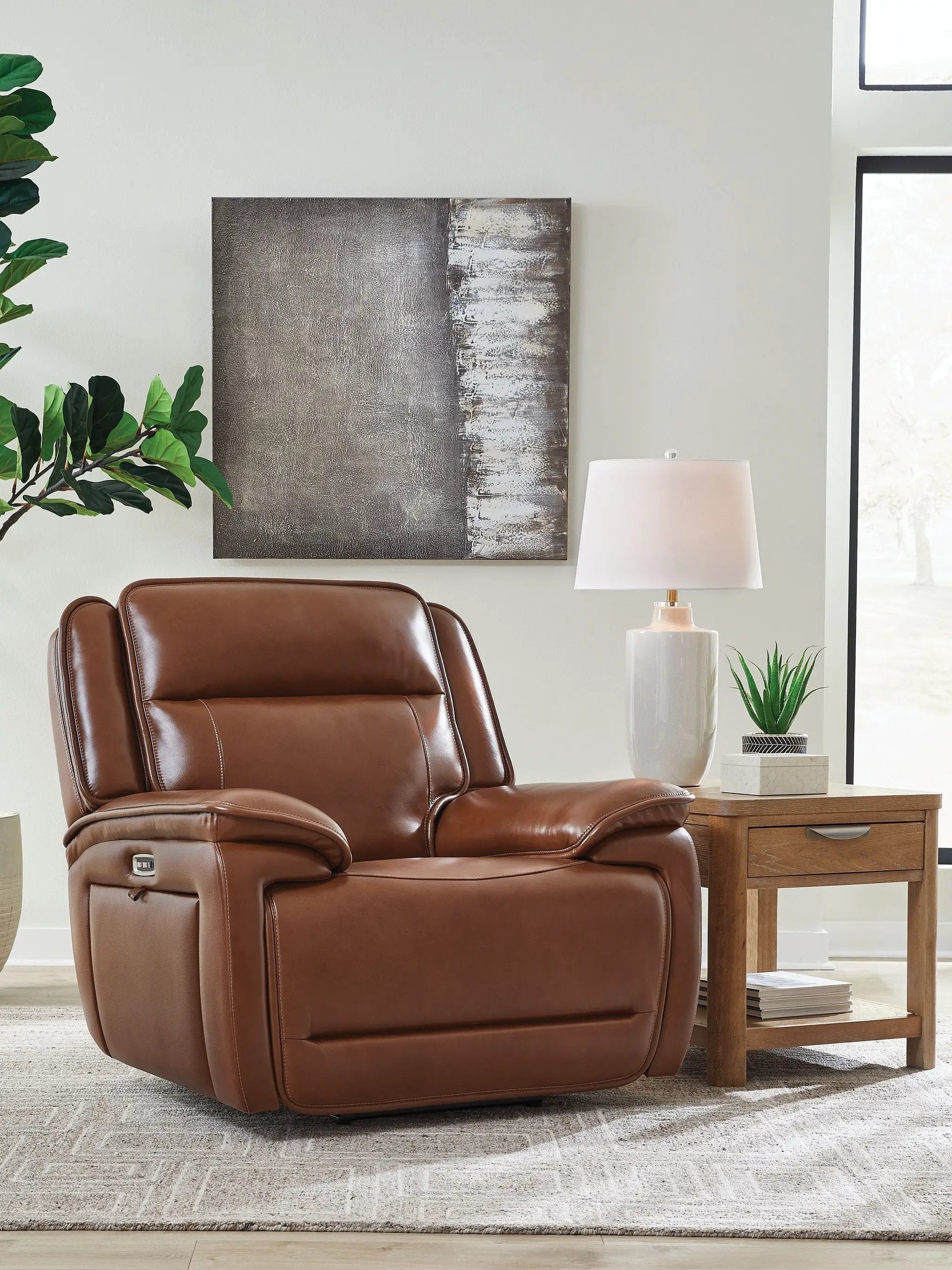 Healy Pier - Power Recliner / Adj Headrest - Chocolate by Unique Piece Furniture