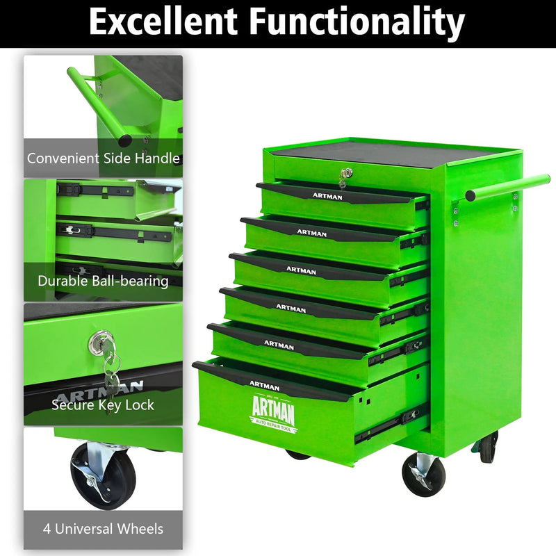 Rolling Metal Tool Chest with 6 Drawers, 20" by HouseOfZazla