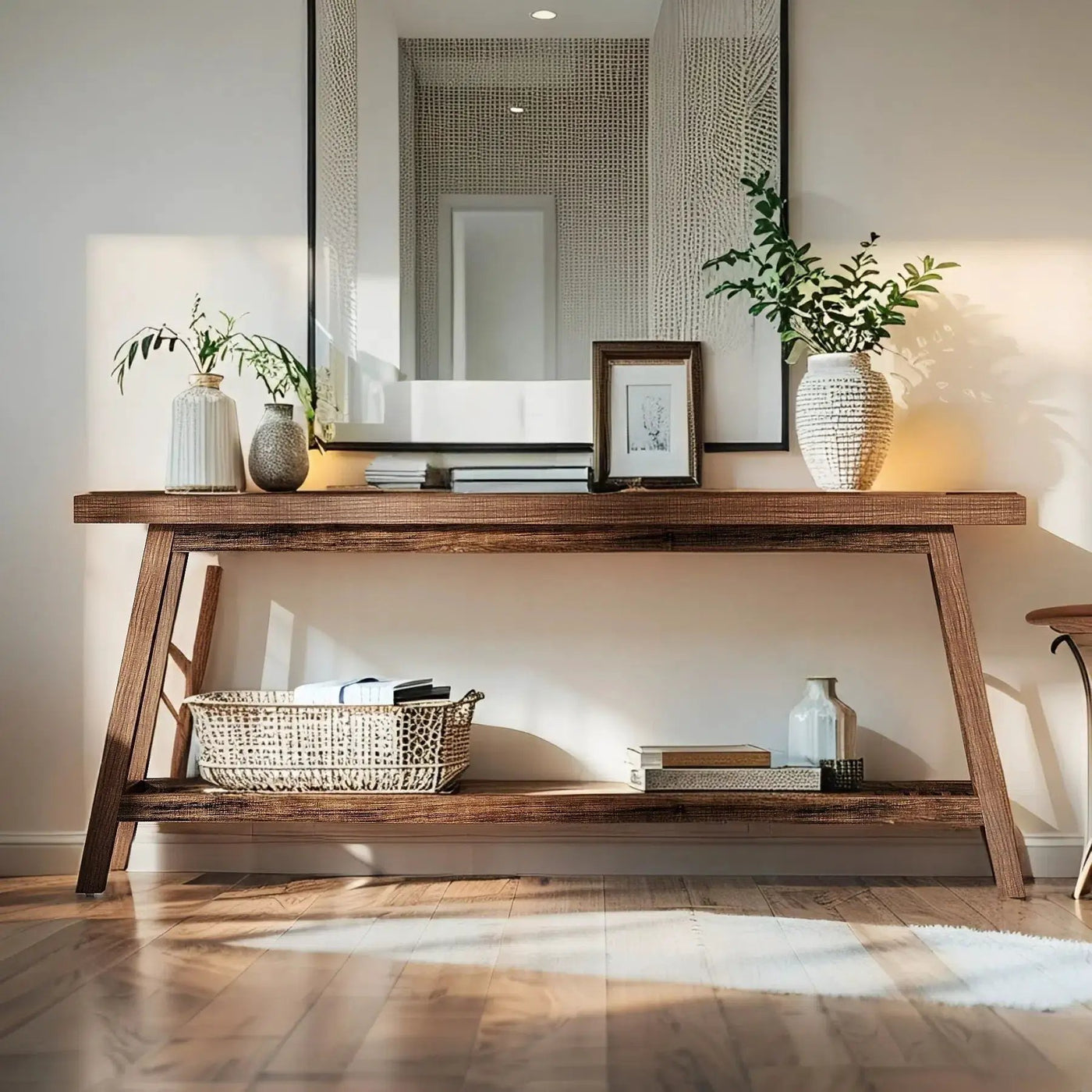 Extra Long Console Table With 2 Tier Open Storage by HouseOfZazla
